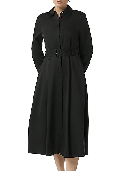 Comma Midikleid mit Hemdkragen und Gürtel günstig online kaufen