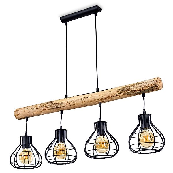 hofstein Pendelleuchte »Vidor« Hängelampe aus Metall/Holz günstig online kaufen