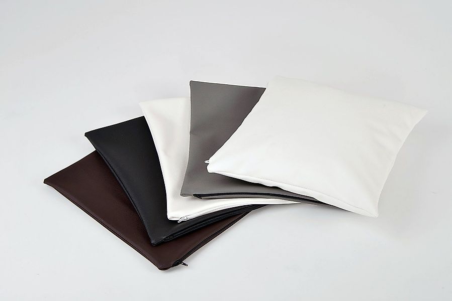 Lycce Dekokissen Kissenhülle 40 x 40 cm Kissenbezug Kunstleder schwarz günstig online kaufen