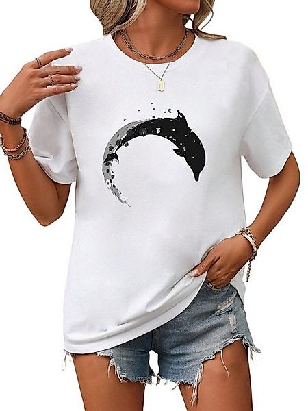 PYL T-Shirt Damen Sommer Casual Oversize-Shirt Kurzarm Lockere Tops günstig online kaufen