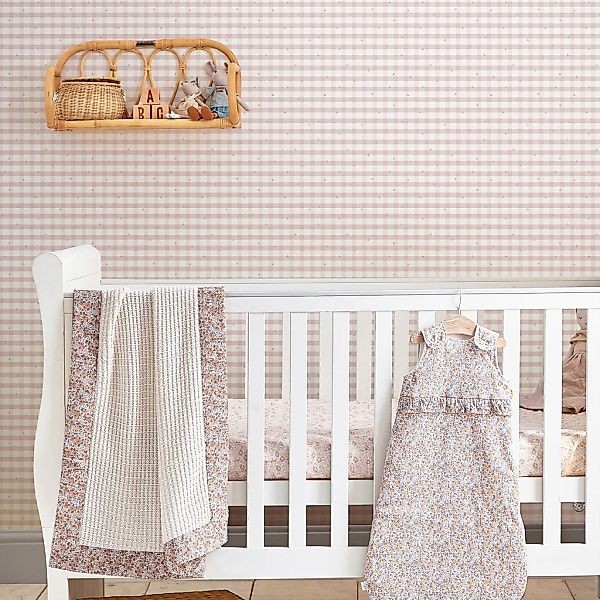 LAURA ASHLEY Vliestapete »Gingham Pale Amethyst Purple«, 10mx52cm günstig online kaufen