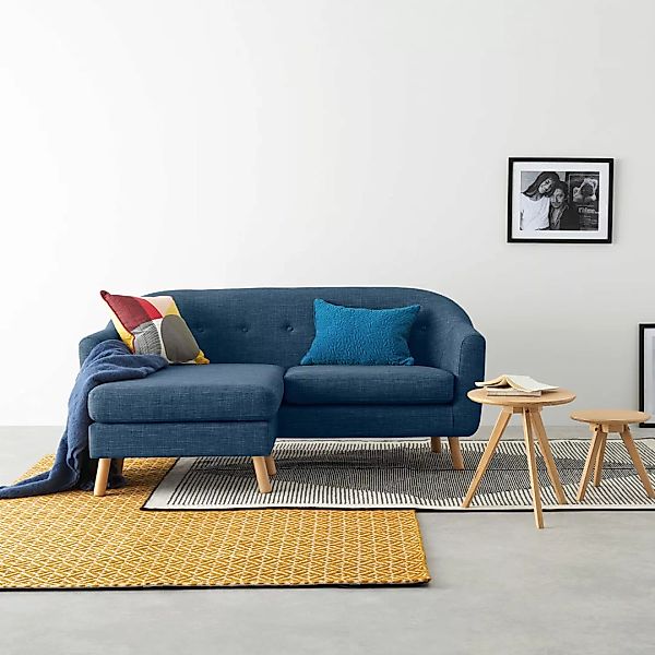 Lottie 2-Sitzer Sofa mit Recamiere, Hafenblau - MADE.com günstig online kaufen