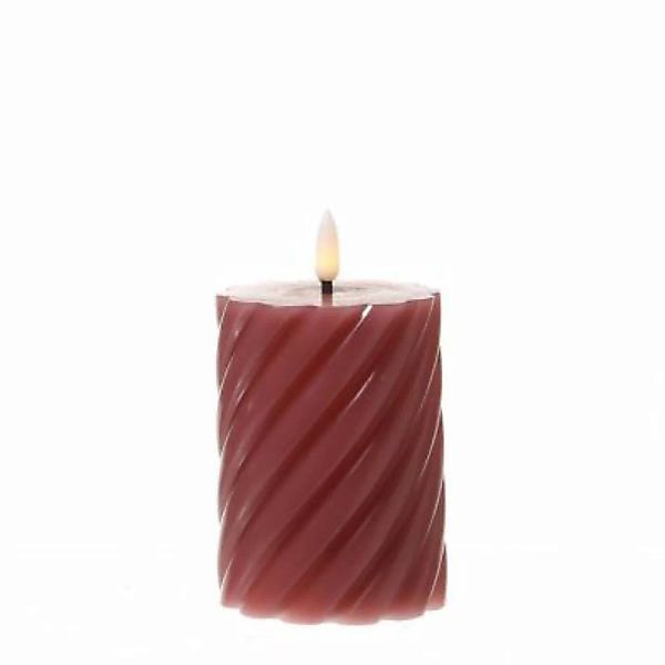 MARELIDA LED Kerze SWIRL Echtwachs gedreht flackernd H: 12,5cm rosa günstig online kaufen