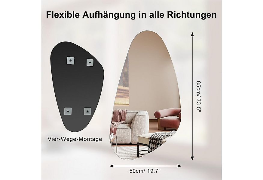 Youyijia Kosmetikspiegel Asymmetrischer Spiegel Dekorativ – Rahmenloser HD günstig online kaufen