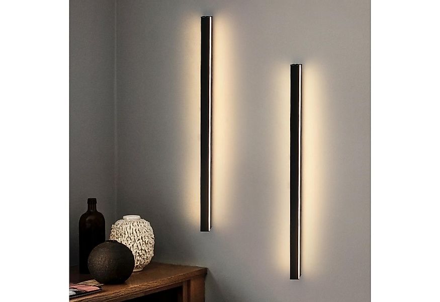 ZMH LED Wandleuchte Innen Schwarz 60/80/100CM Wandlampe 3000K Modern Flur S günstig online kaufen