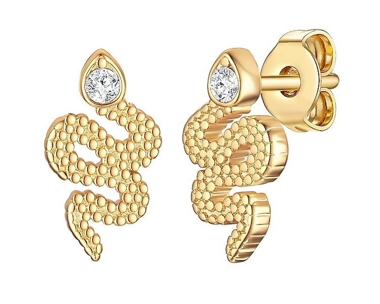 Lulu & Jane Paar Ohrhänger Schlange gelbgold, verziert mit Kristallen von S günstig online kaufen