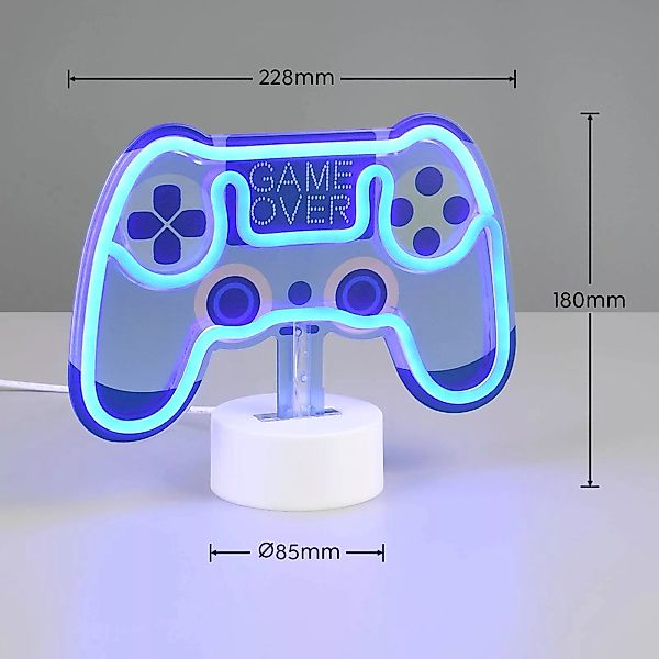 LED-Tischlampe Control, blau, Breite 22,8 cm, Kunststoff günstig online kaufen