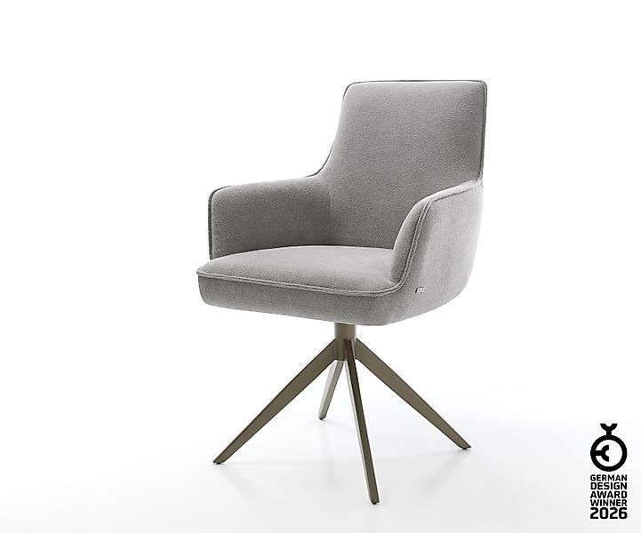 Drehstuhl Heira-Flex mit Armlehnen Strukturstoff Soft Grau Kreuzgestell bre günstig online kaufen