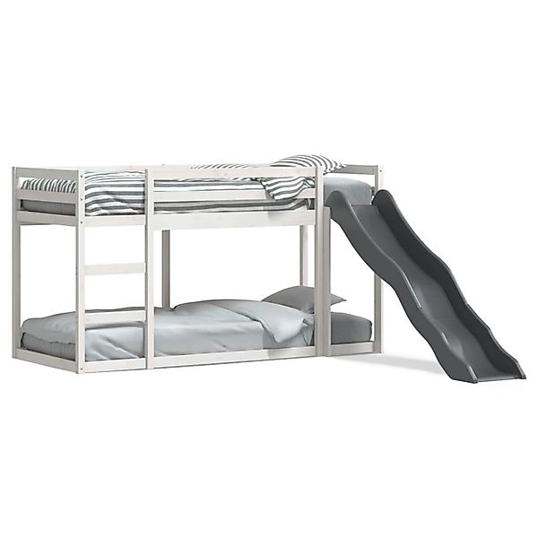 vidaXL Etagenbett mit Rutsche & Leiter Weiß 90x200cm Massivholz Kiefer 3284 günstig online kaufen