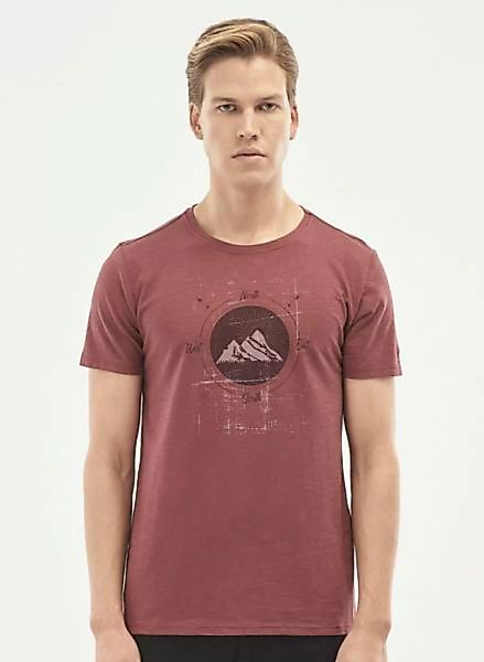 T-shirt Aus Bio-baumwolle Mit Berg-print günstig online kaufen