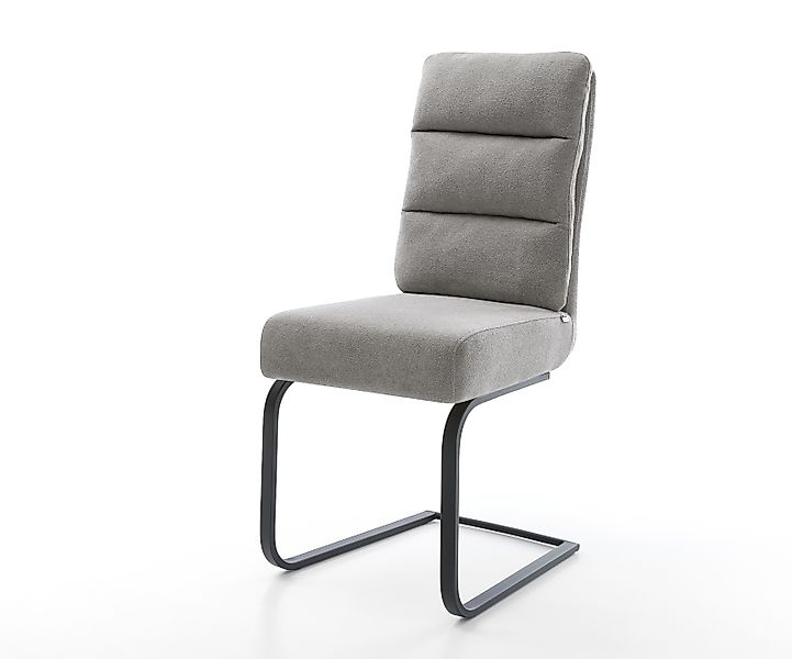 Freischwinger Pela-Flex Strukturstoff Soft Grau Freischwinger flach Schwarz günstig online kaufen