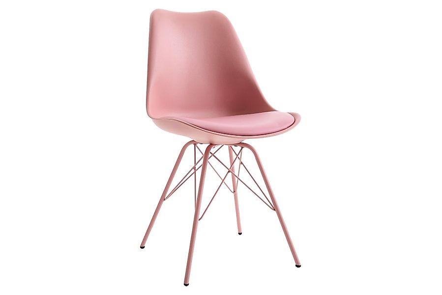 Licht-Erlebnisse Esszimmerstuhl ENZO, Rosa Kunstleder Metall günstig online kaufen