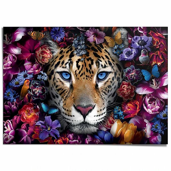 Reinders Poster "Power Cat" Wohnzimmer - Blumen - Schmetterlinge - Farbenfr günstig online kaufen