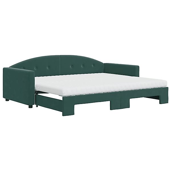 vidaXL Tagesbett Ausziehbar mit Matratzen Dunkelgrün 90x200 cm Samt1847456 günstig online kaufen