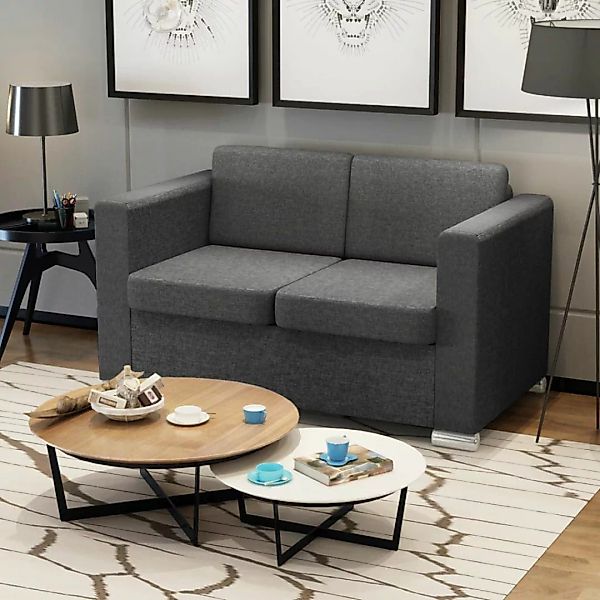 vidaXL Sofa 2-Sitzer Sofa Stoff Dunkelgrau günstig online kaufen