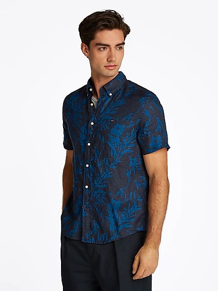 Tommy Hilfiger Leinenhemd "LINEN TROPICAL PRT SS RF SHIRT", mit Allover Flo günstig online kaufen