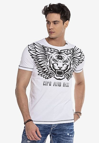 Cipo & Baxx T-Shirt T-Shirt mit trendigem Frontprint als Highlight günstig online kaufen
