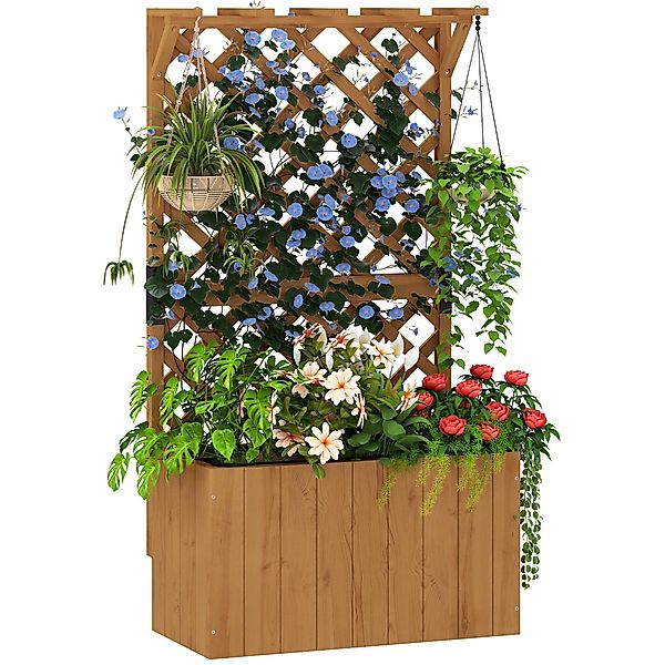 Outsunny Hochbeet mit Rankgitter, Dach, aus günstig online kaufen