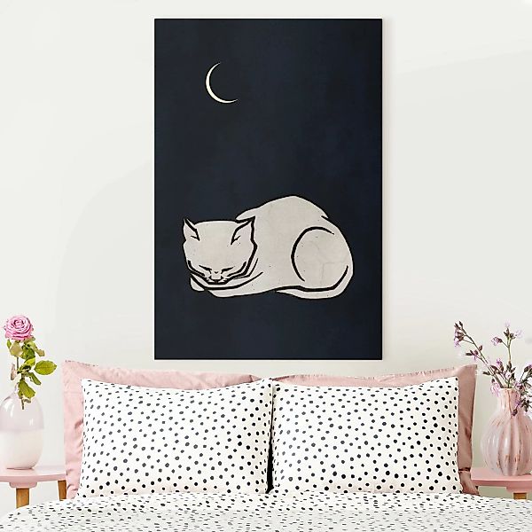Leinwandbild Schlafende Katze Illustration günstig online kaufen