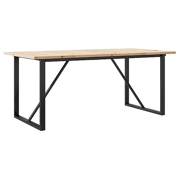 vidaXL Esstisch O-Gestell 180x90x75,5 cm Massivholz Kiefer & Gusseisen günstig online kaufen