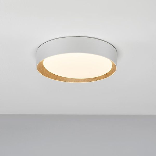 LED Deckenleuchte Stake in Weiß und Natur 30W 1717lm günstig online kaufen