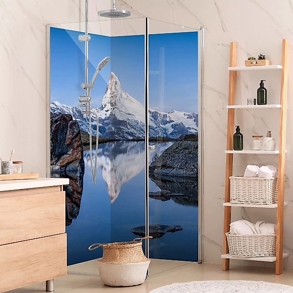 Duschrückwand Stellisee vor dem Matterhorn günstig online kaufen
