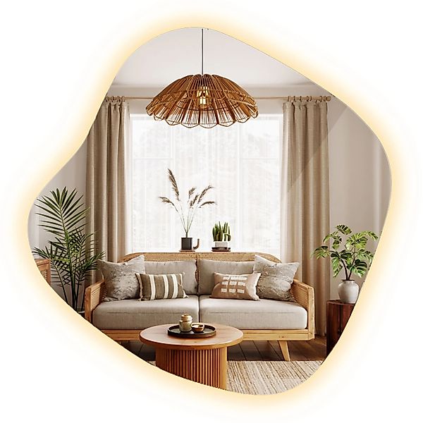 Tulup LED Spiegel LED Spiegel Unregelmäßig 57x57,7 cm Moderner LED Wandspie günstig online kaufen