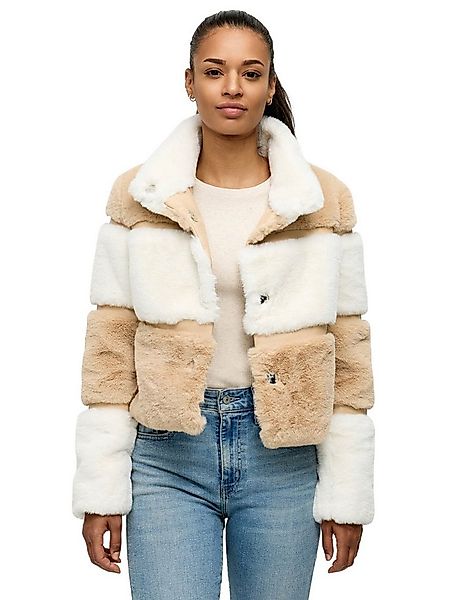 Tazzio Winterjacke F805 Blockstreifen-Design im Teddy-Look, kuschelige Fell günstig online kaufen