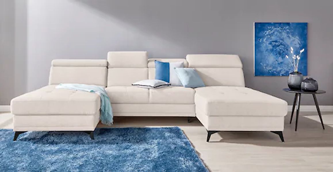 INOSIGN Wohnlandschaft »Cardiz U-Form« inkl.Kopfteilverstellung und Federke günstig online kaufen