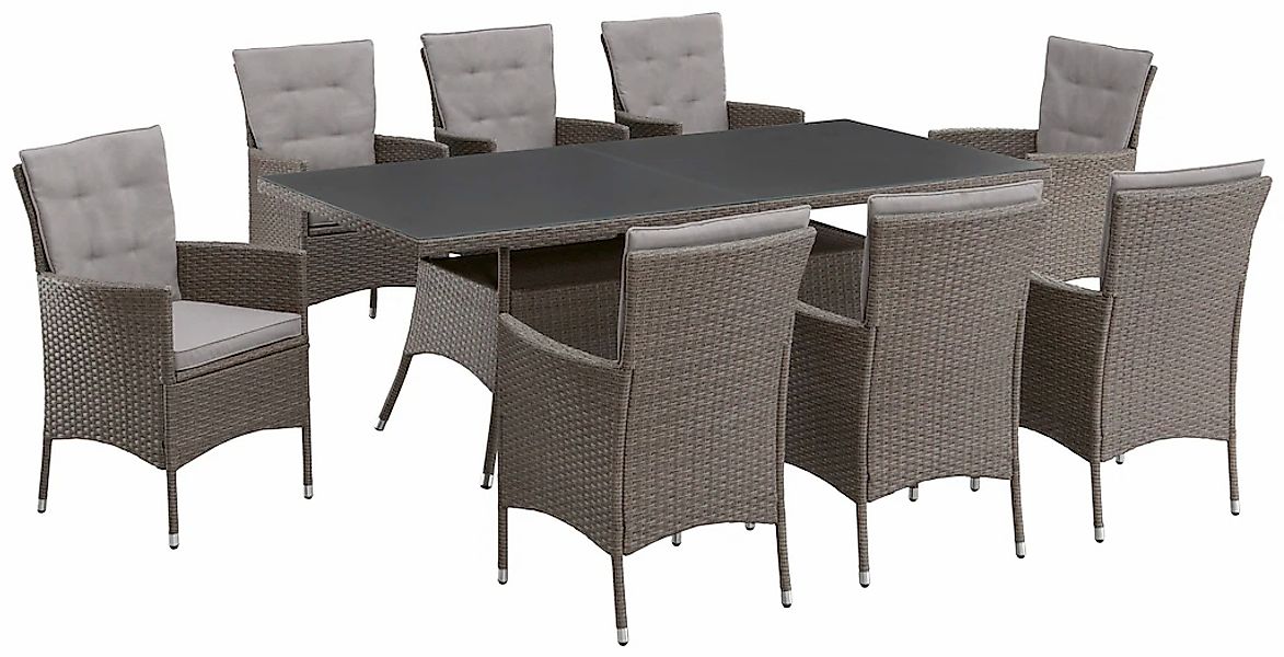 KONIFERA Garten-Essgruppe "Mailand" Set, 8x Sessel, 8x Sitzauflage, 8x Rück günstig online kaufen