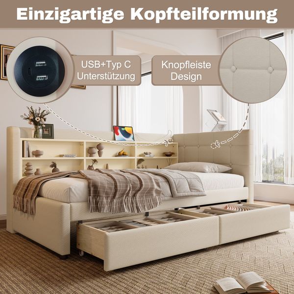REDOM Schlafsofa Funktionsbett, mit 2 Schubladen, günstig online kaufen
