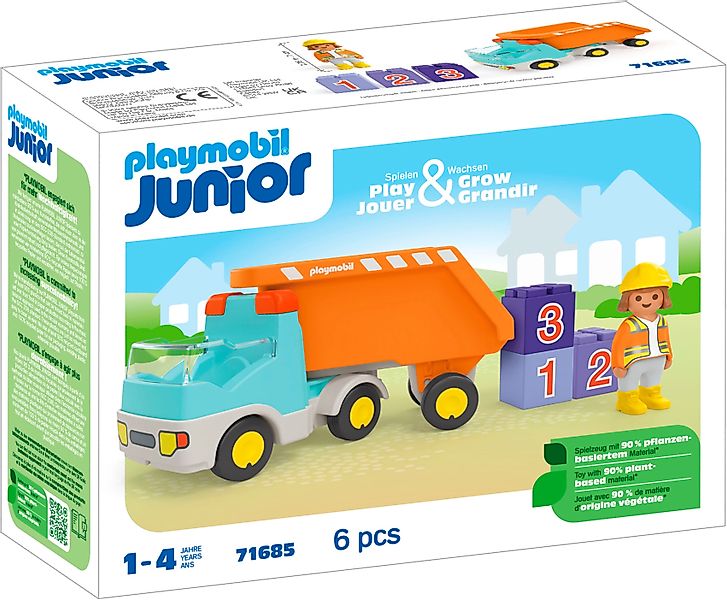 Playmobil® Kipplaster (71685), JUNIOR Konstruktions-Spielset, (6 günstig online kaufen