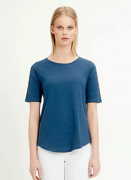T-shirt Aus Bio Baumwolle Mit Halblangen Ärmeln günstig online kaufen