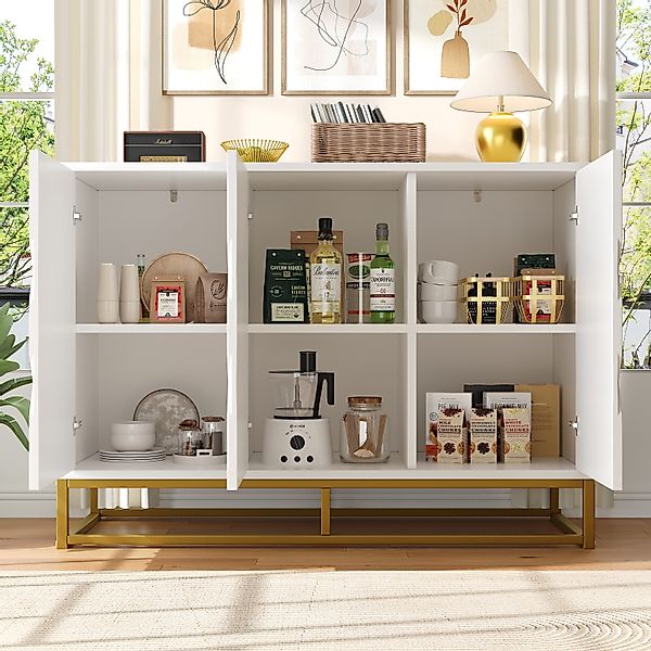 MODFU Sideboard mit stabilen Eisenrahmenbeinen (Küchenmöbel, günstig online kaufen