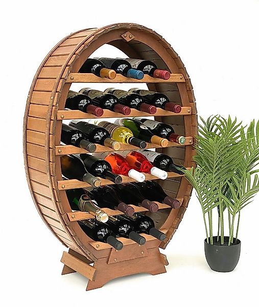 DanDiBo Weinregal Weinfass für 24 Flaschen Braun gebeizt Bar Flaschenstände günstig online kaufen