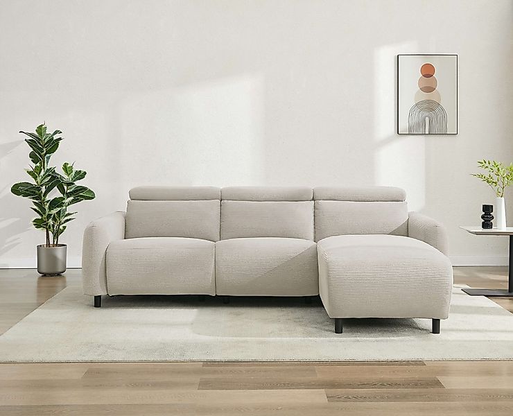 Home affaire Ecksofa SKAANE Struktur, L-Form, 274 cm, manuelle u. elektrisc günstig online kaufen
