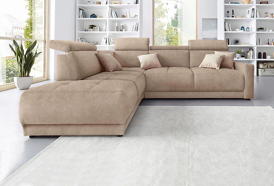 DOMO collection Ecksofa "Ava, moderne Sitzheftung mit toller Doppelnaht, ko günstig online kaufen
