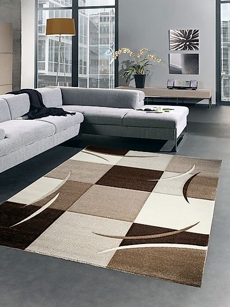 Carpetia Teppich Designer Teppich Wohnzimmerteppich braun günstig online kaufen
