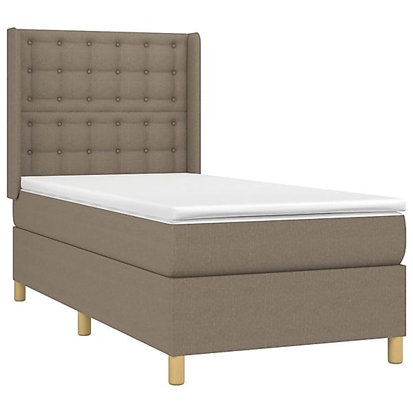 vidaXL Boxspringbett mit Matratze & LED Taupe 90x200 cm Stoff 3139169 günstig online kaufen