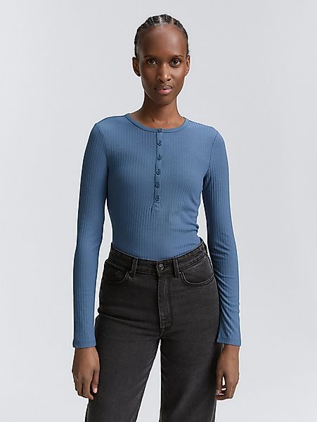TOM TAILOR Denim Langarmshirt Ripp Henley günstig online kaufen