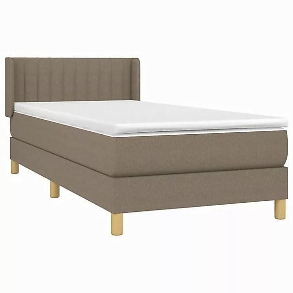 vidaXL Boxspringbett Boxspringbett mit Matratze Taupe 90x200 cm Stoff Bett günstig online kaufen