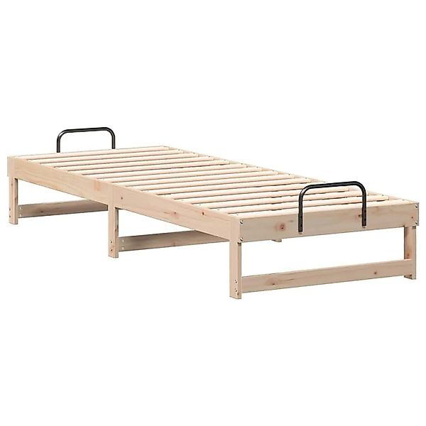 vidaXL Bettgestell mit Tragegriffen Braun Massivholz Kiefer 873157 günstig online kaufen