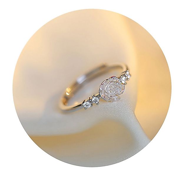 The Beauty House Fingerring Eleganter Ring Damen Rose Zirkonia Silberfarbig günstig online kaufen