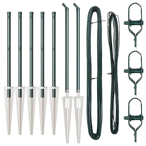 vidaXL Zaunpfosten 7 Stk Grün Stahl 42004238 günstig online kaufen
