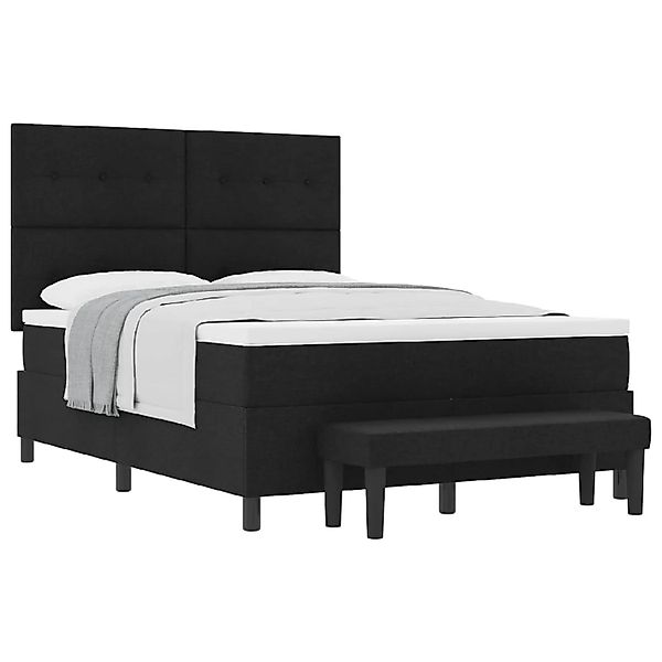 vidaXL Boxspringbett mit Matratze Schwarz 140 x 190 cm Stoff 3344067 günstig online kaufen