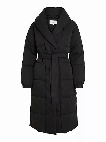 VILA Gefütterter Taillengürtel Mantel Damen Schwarz günstig online kaufen