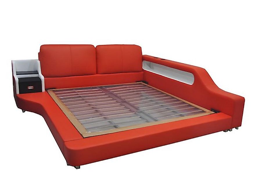 JVmoebel Bett Doppel Luxus Design Leder Bett Polster Betten mit USB Hotel ( günstig online kaufen