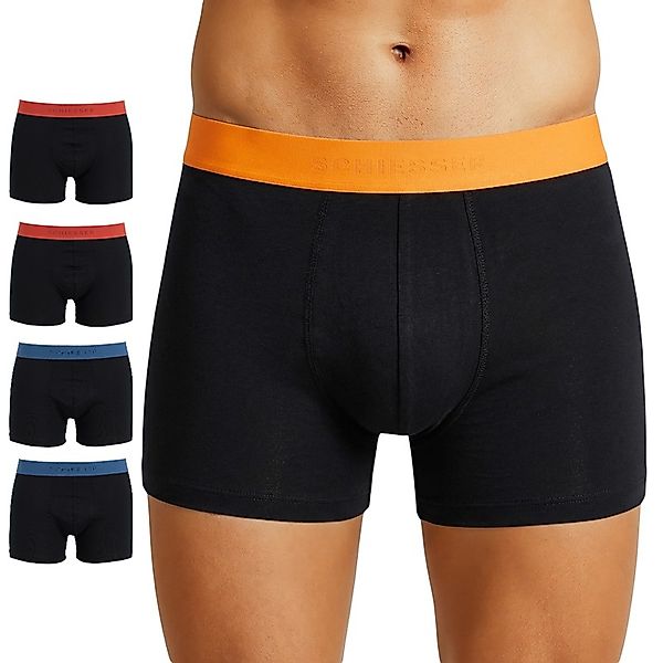 Schiesser 5-er Set Trunks Schwarz mit mehrfarbigen Webbund günstig online kaufen