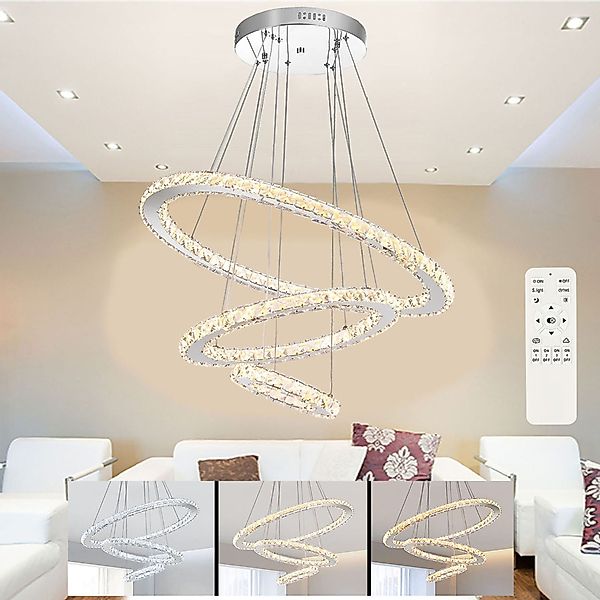 oyajia Deckenleuchte LED Kristall Deckenlampe Dimmbare, günstig online kaufen
