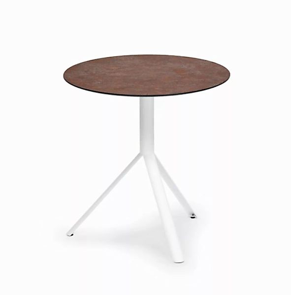 Trio Outdoor Bistrotisch rund Weiß HPL Corten ∅70 cm günstig online kaufen